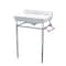 Whitehaus Console W/ Integrated Rctnglr Bowl W/ Widespread Hole Drill, Nckl Leg S WHV024-L33-3H-PN - alternate 1